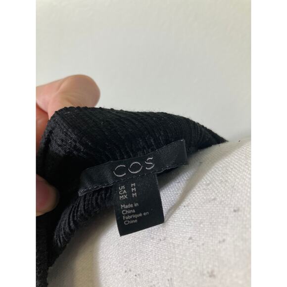 Cos Black Crinkle Maxi Dress Sz 6 - Picture 3 of 3